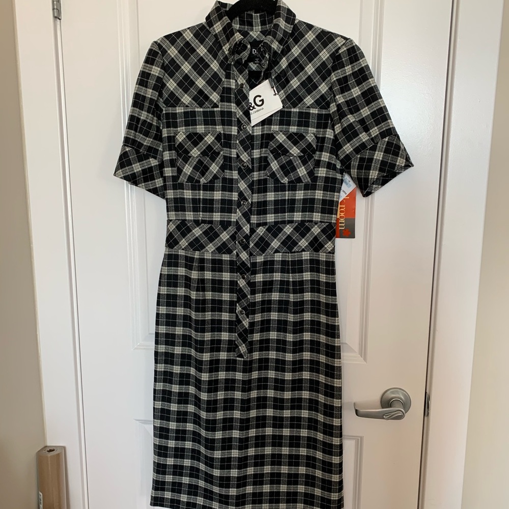 NWT Plaid Wool D&G Dress
